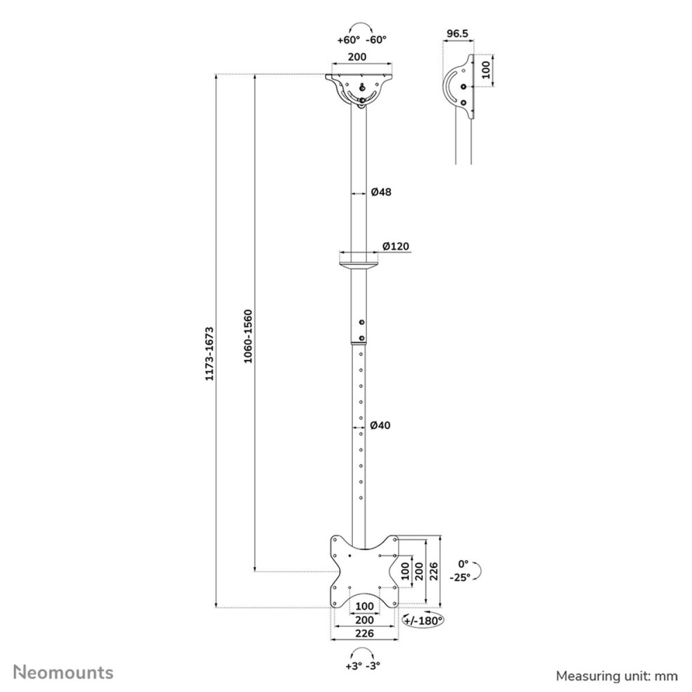 Support de table d'écran Neomounts CL35-340BL12 50 kg 23"-42"