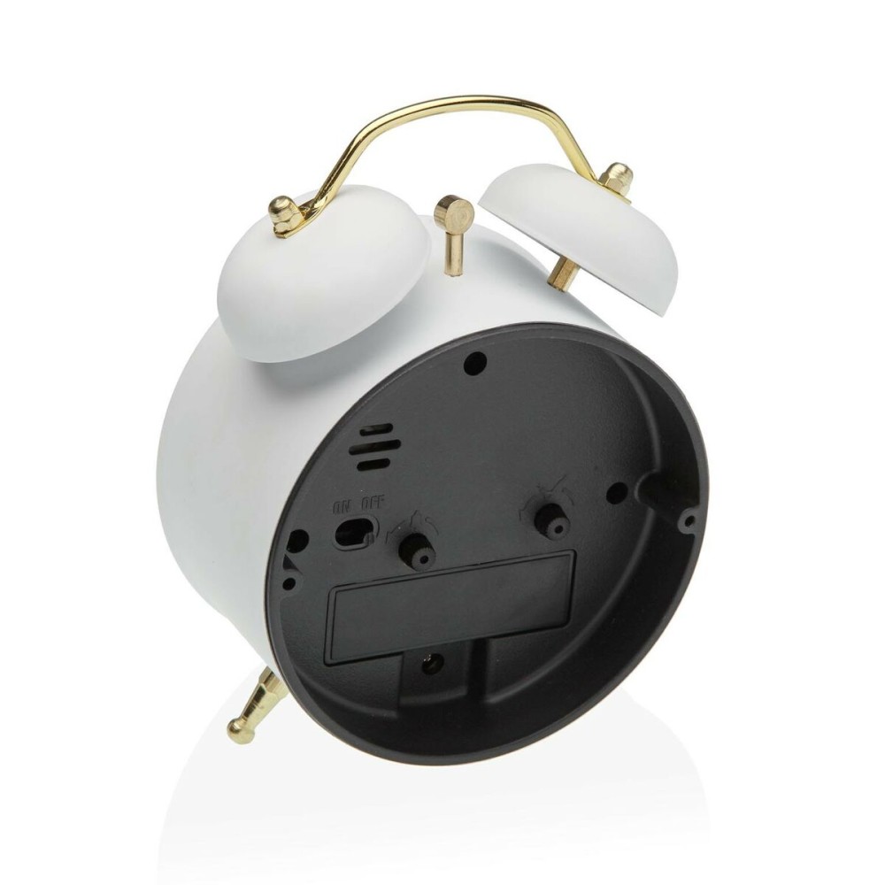 Alarm Clock Versa White Metal 5,4 x 13,5 x 9,7 cm