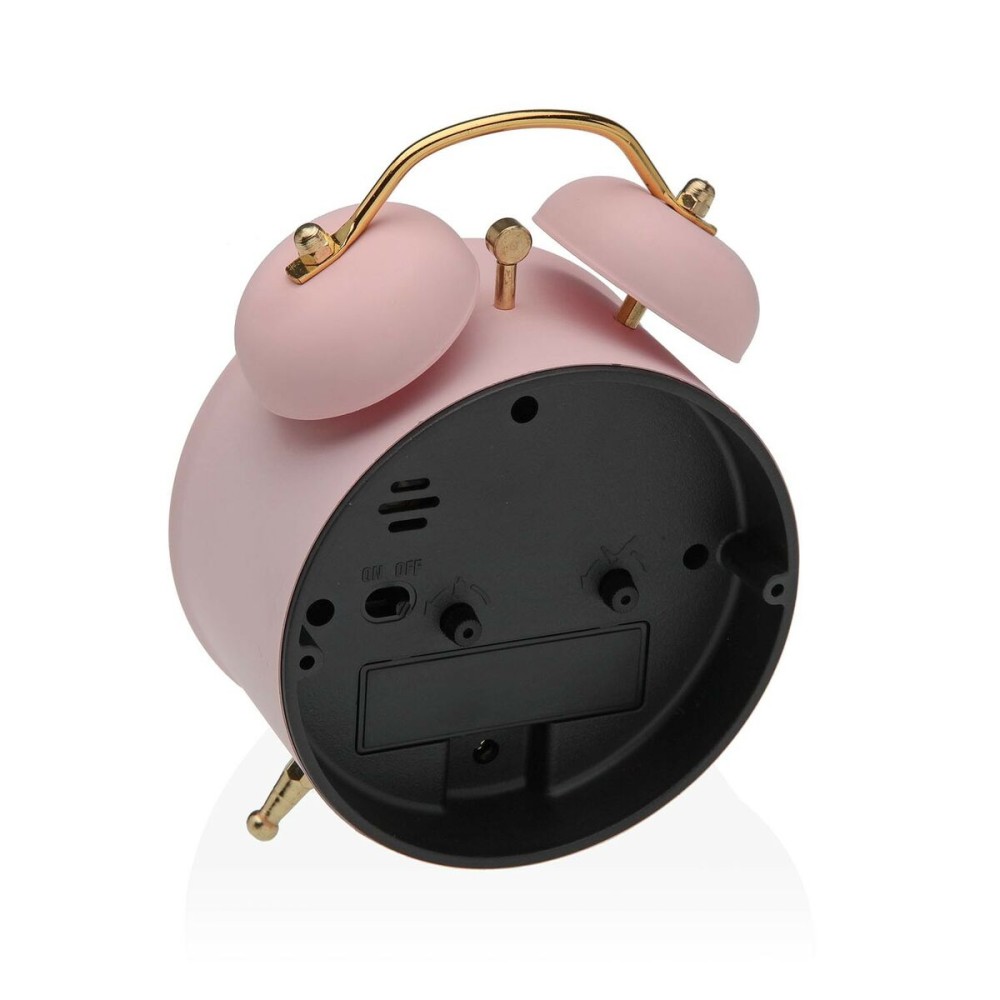 Alarm Clock Versa Pink Metal 5,4 x 13,5 x 9,7 cm