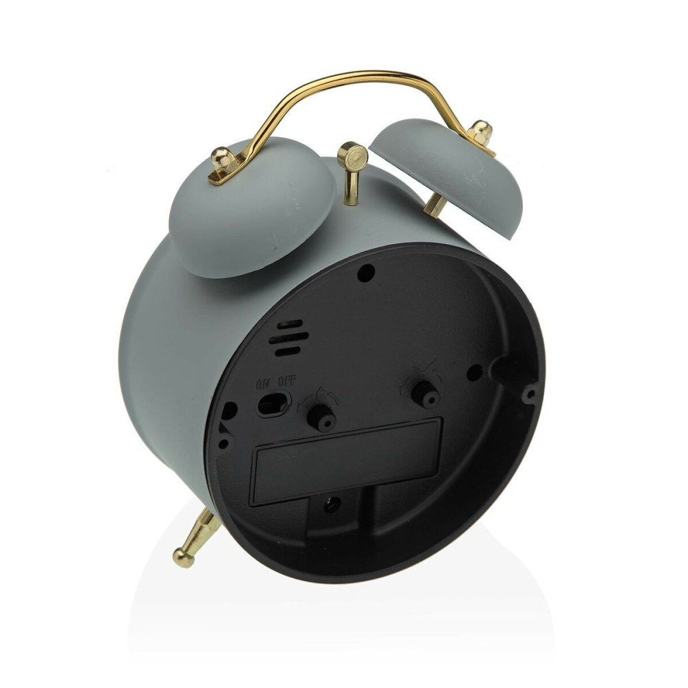 Alarm Clock Versa Grey Metal 5,4 x 13,5 x 9,7 cm