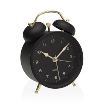 Alarm Clock Versa Black Metal 5,4 x 13,5 x 9,7 cm