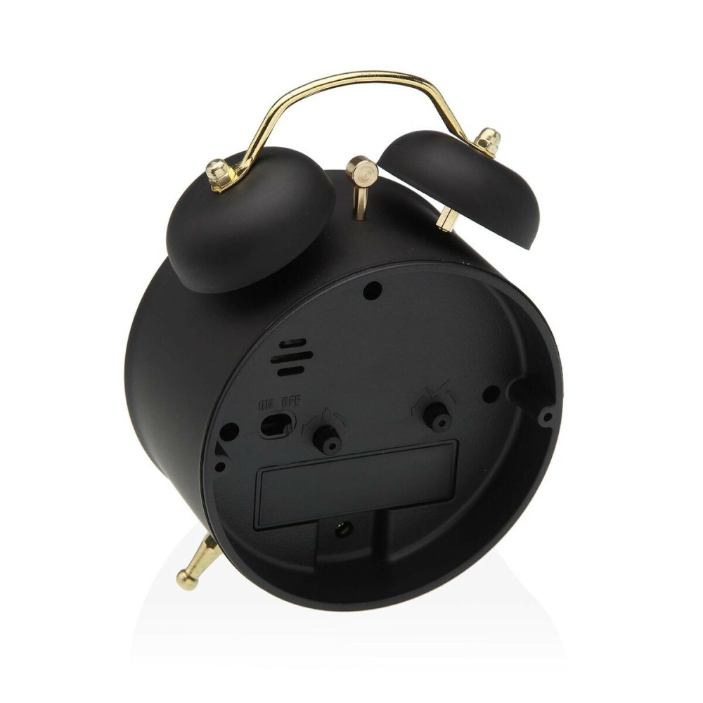 Alarm Clock Versa Black Metal 5,4 x 13,5 x 9,7 cm