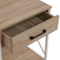 Table de Nuit Versa Blanc PVC Bois Métal 40 x 60 x 48 cm