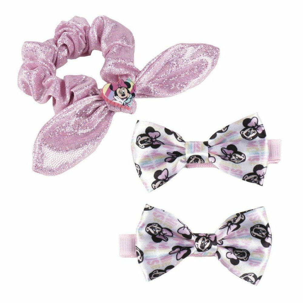 Pinces à cheveux Disney Rose Minnie Mouse Lien Lot (3 Pièces)