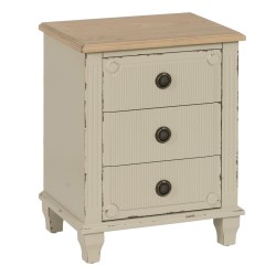 Nightstand Cream Natural Fir wood MDF Wood 48 x 36 x 61 cm