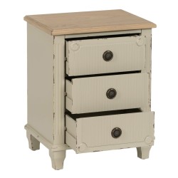 Nightstand Cream Natural Fir wood MDF Wood 48 x 36 x 61 cm