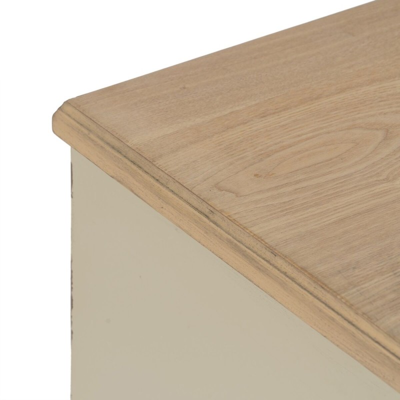 Nachttisch Creme natürlich Tannenholz Holz MDF 48 x 36 x 61 cm