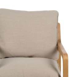 Fauteuil Beige Naturel Bois d'hévéa Éponge Bois de frêne Foam 65 x 69 x 83 cm