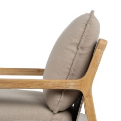 Fauteuil Beige Naturel Bois d'hévéa Éponge Bois de frêne Foam 65 x 69 x 83 cm