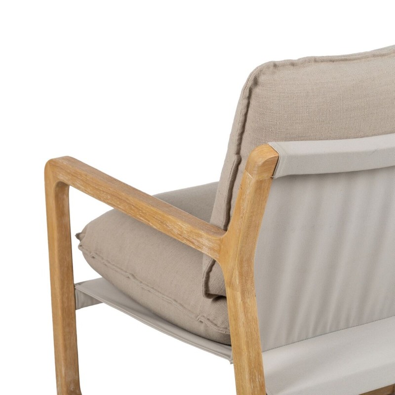 Armchair Beige Natural Rubber wood Sponge Ash wood Foam 65 x 69 x 83 cm