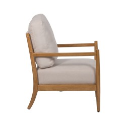 Armchair Beige Natural Rubber wood MDF Wood Foam 100 % polyester 65 x 71 x 88 cm