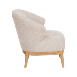 Fauteuil Crème Naturel Bois d'hévéa Foam Tissu 71 x 75 x 76 cm