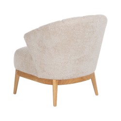 Fauteuil Crème Naturel Bois d'hévéa Foam Tissu 71 x 75 x 76 cm