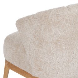 Armchair Cream Natural Rubber wood Foam Fabric 71 x 75 x 76 cm