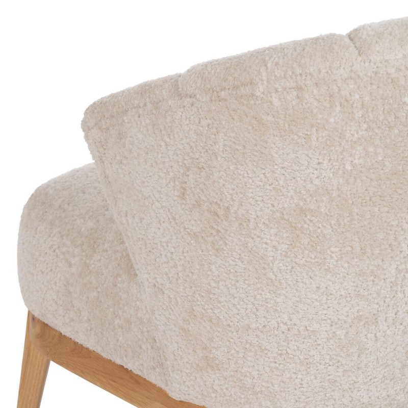 Fauteuil Crème Naturel Bois d'hévéa Foam Tissu 71 x 75 x 76 cm