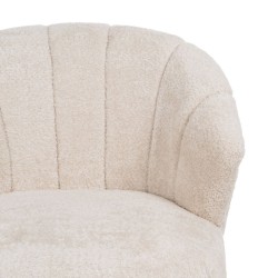 Armchair Cream Natural Rubber wood Foam Fabric 71 x 75 x 76 cm