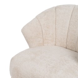 Fauteuil Crème Naturel Bois d'hévéa Foam Tissu 71 x 75 x 76 cm