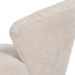 Fauteuil Crème Naturel Bois d'hévéa Foam Tissu 71 x 75 x 76 cm