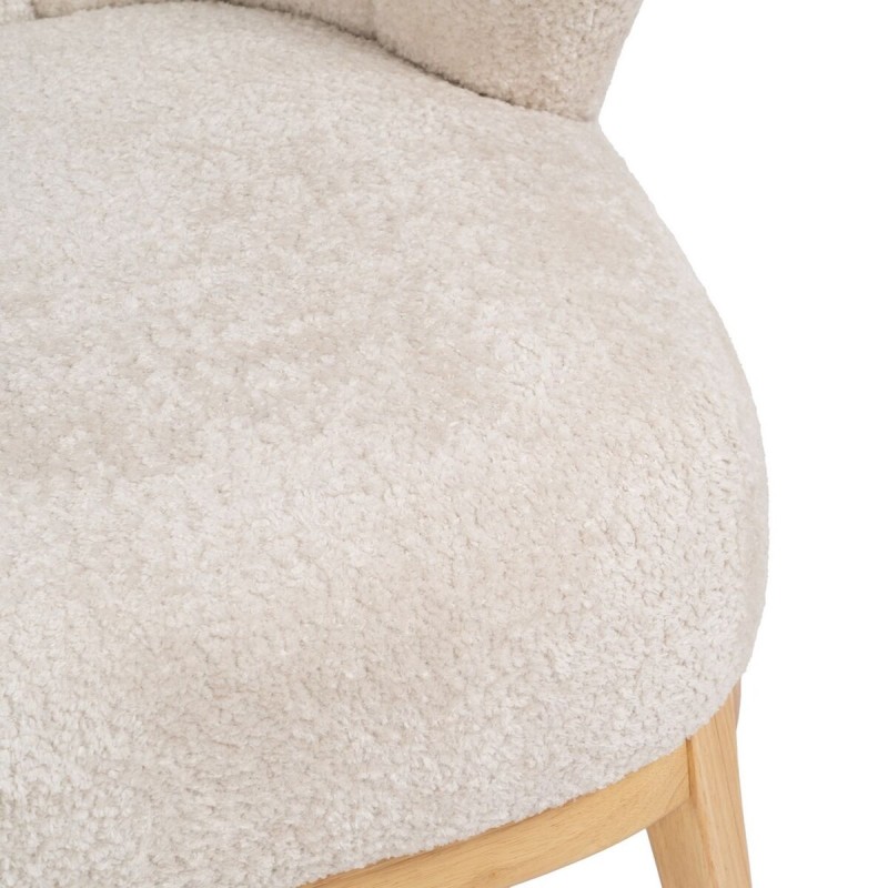 Armchair Cream Natural Rubber wood Foam Fabric 71 x 75 x 76 cm