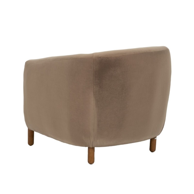 Fauteuil Naturel Taupe Bois d'hévéa Foam Tissu 87 x 80 x 81 cm