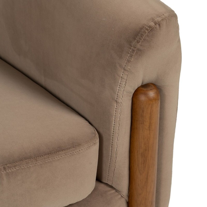 Armchair Natural Taupe Rubber wood Foam Fabric 87 x 80 x 81 cm