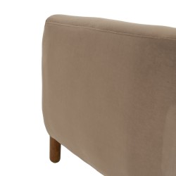 Fauteuil Naturel Taupe Bois d'hévéa Foam Tissu 87 x 80 x 81 cm