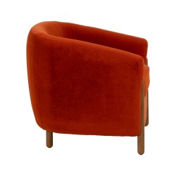 Armchair Red Natural Rubber wood Foam Fabric 82 x 77 x 74 cm