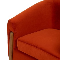 Armchair Red Natural Rubber wood Foam Fabric 82 x 77 x 74 cm