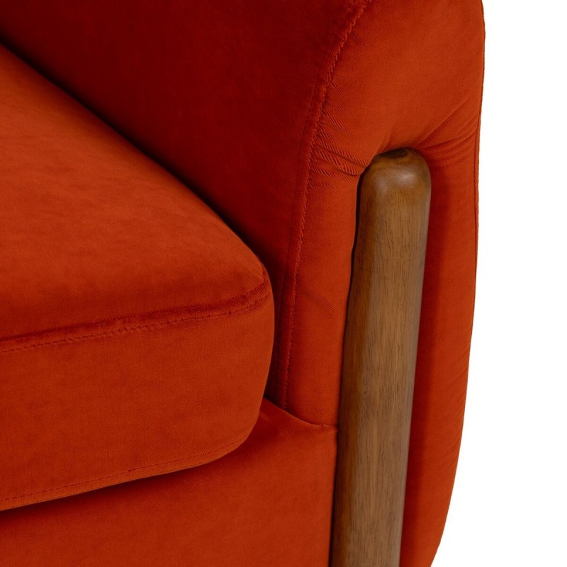 Armchair Red Natural Rubber wood Foam Fabric 82 x 77 x 74 cm