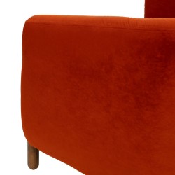 Armchair Red Natural Rubber wood Foam Fabric 82 x 77 x 74 cm