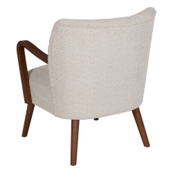 Sessel Beige natürlich Polyester Kautschukholz Schwamm 56 x 56 x 78 cm