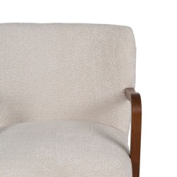 Fauteuil Beige Naturel Polyester Bois d'hévéa Éponge 56 x 56 x 78 cm