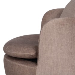 Fauteuil Taupe Bois Fer 84 x 74 x 66 cm