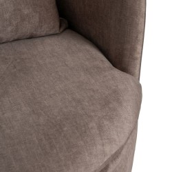 Fauteuil Taupe Bois Fer 84 x 74 x 66 cm