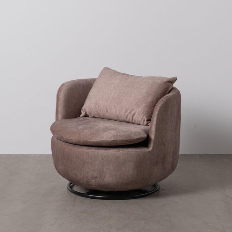 Fauteuil Taupe Bois Fer 84 x 74 x 66 cm