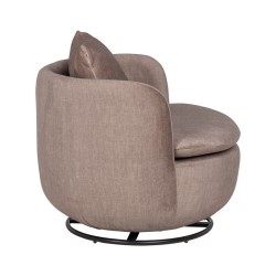 Fauteuil Taupe Bois Fer 84 x 74 x 66 cm