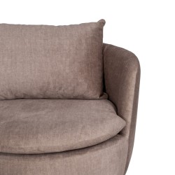 Fauteuil Taupe Bois Fer 84 x 74 x 66 cm