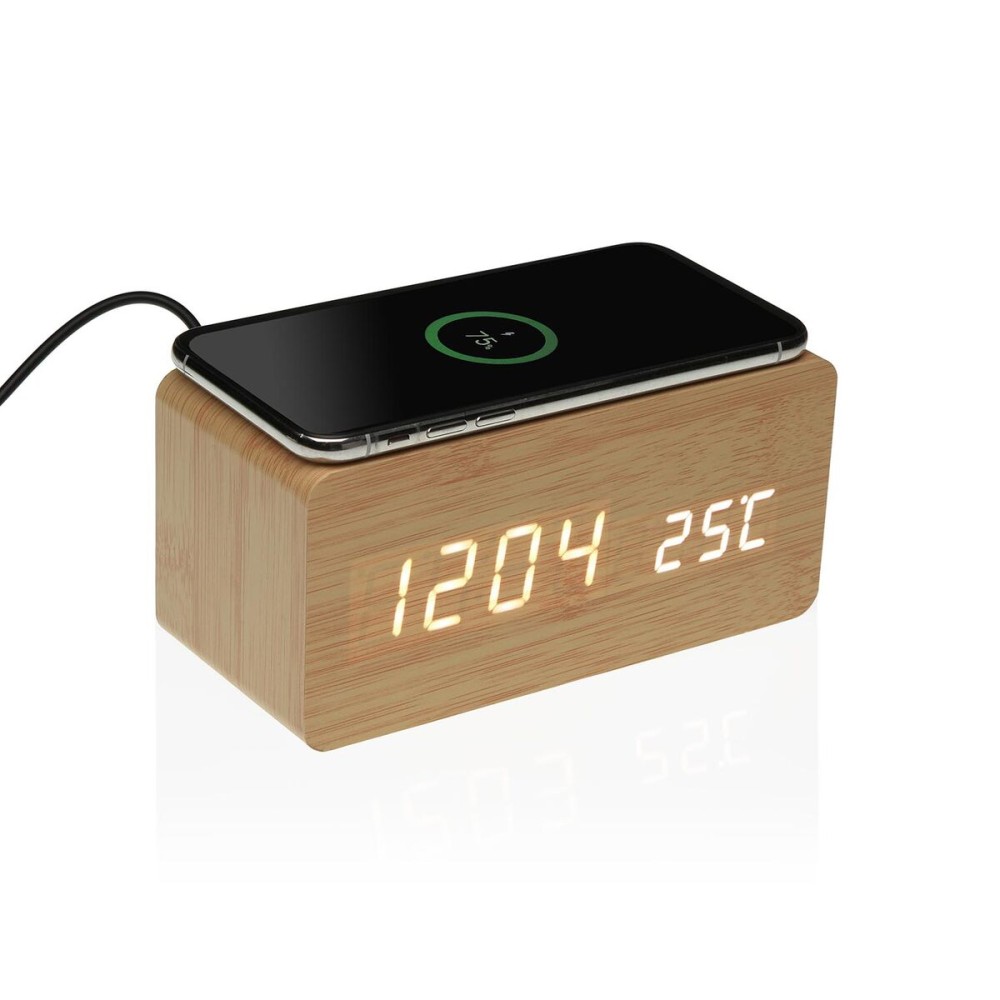 Wecker Versa Holz MDF Minimalistisch 7 x 7 x 15 cm