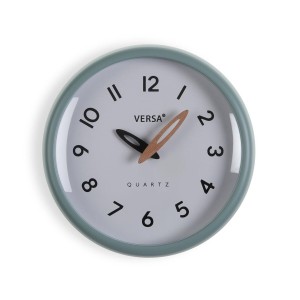 Wanduhr Versa Weiß grün Kunststoff