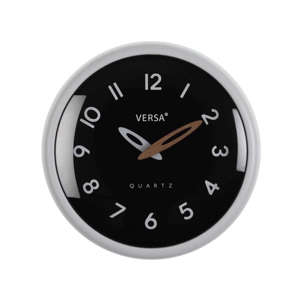 Horloge Murale Versa Blanc Noir Plastique