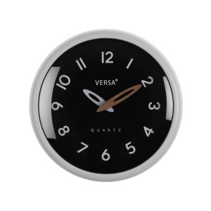 Horloge Murale Versa Blanc Noir Plastique