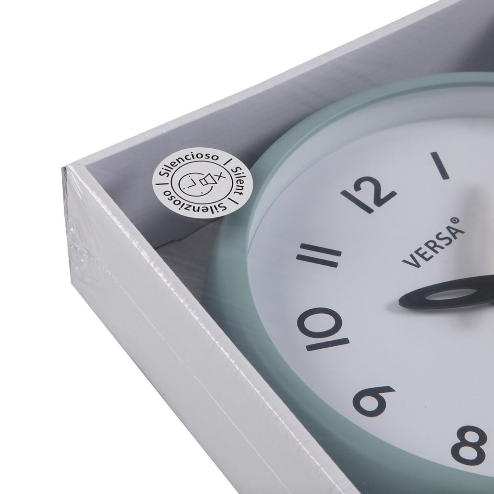 Horloge Murale Versa Blanc Vert Plastique