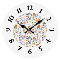 Horloge Murale Versa Bois Fleurs 4 x 30 x 30 cm