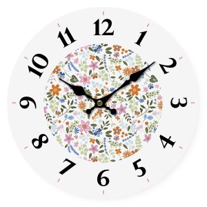 Horloge Murale Versa Bois Fleurs 4 x 30 x 30 cm