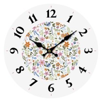 Horloge Murale Versa Bois Fleurs 4 x 30 x 30 cm