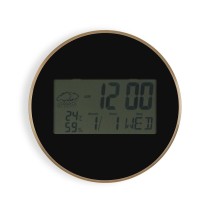 Horloge Murale Versa Noir Plastique Minimaliste 4,1 x 30 x 30 cm