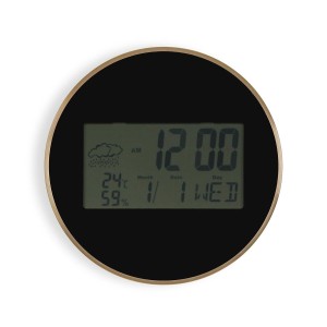 Horloge Murale Versa Noir Plastique Minimaliste 4,1 x 30 x 30 cm