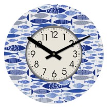 Horloge Murale Versa Bois Poissons 4 x 30 x 30 cm