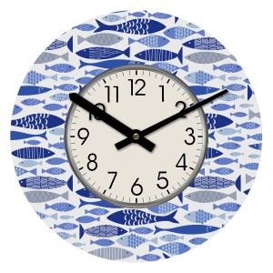 Wanduhr Versa Holz Fische 4 x 30 x 30 cm