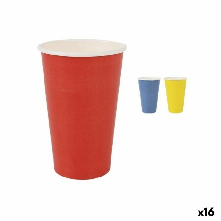 Set of glasses Algon Disposable Cardboard Multicolour 10 Pieces 450 ml (16 Units)